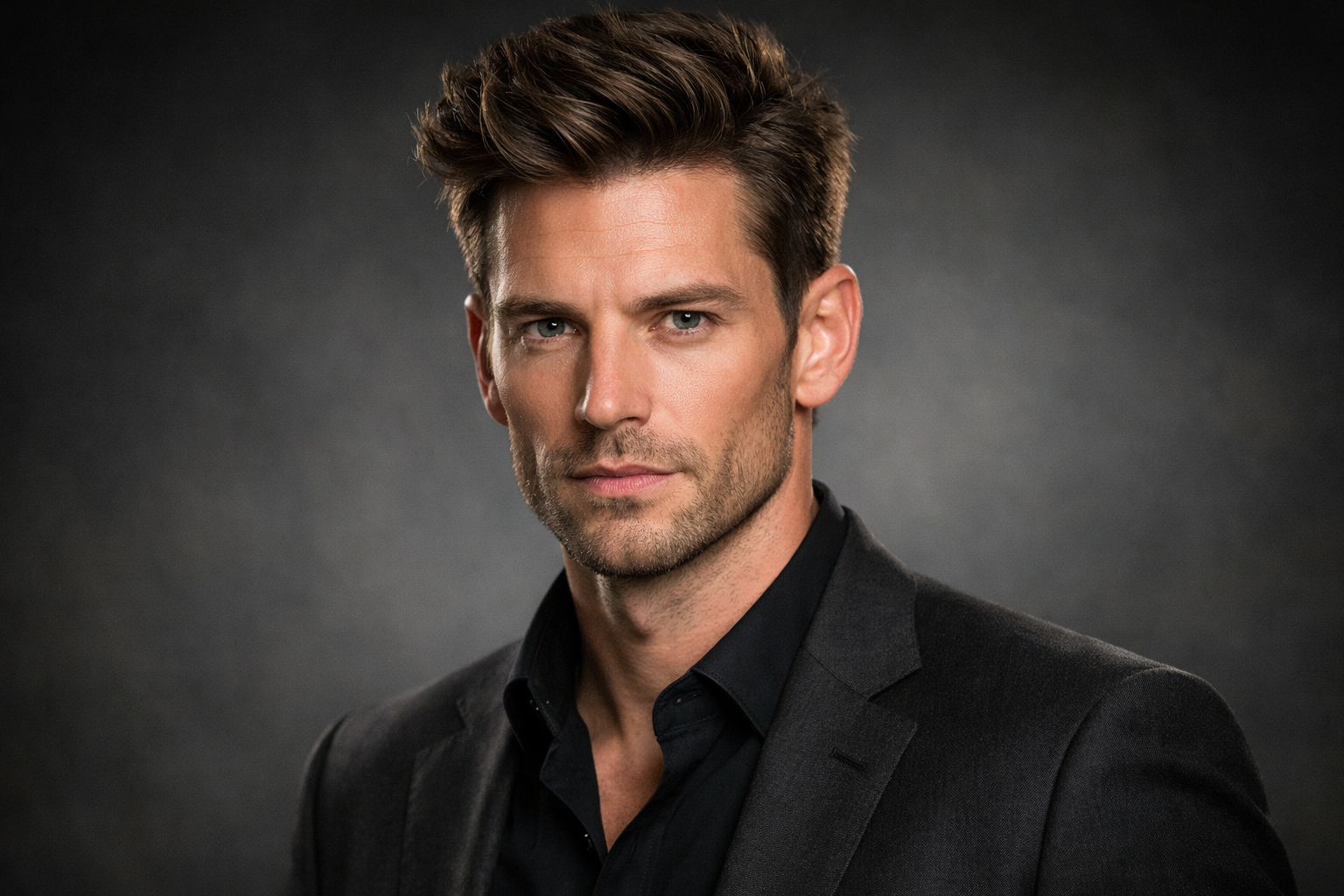 Man with diamond face shape and balanced haircut